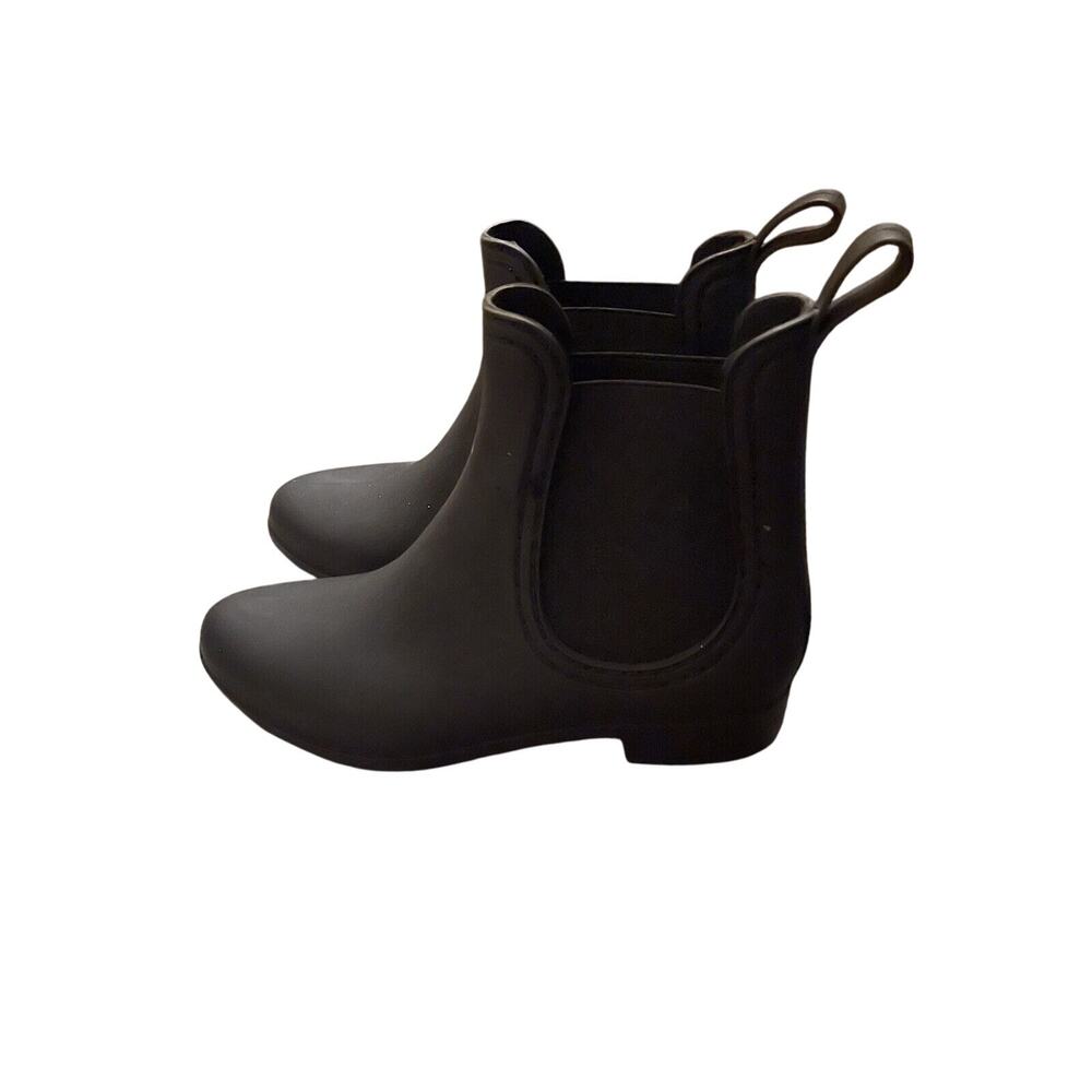 Jeffrey Campbell Rain Boots Forecast Chelsea Waterproof Black Matte Ankle 6